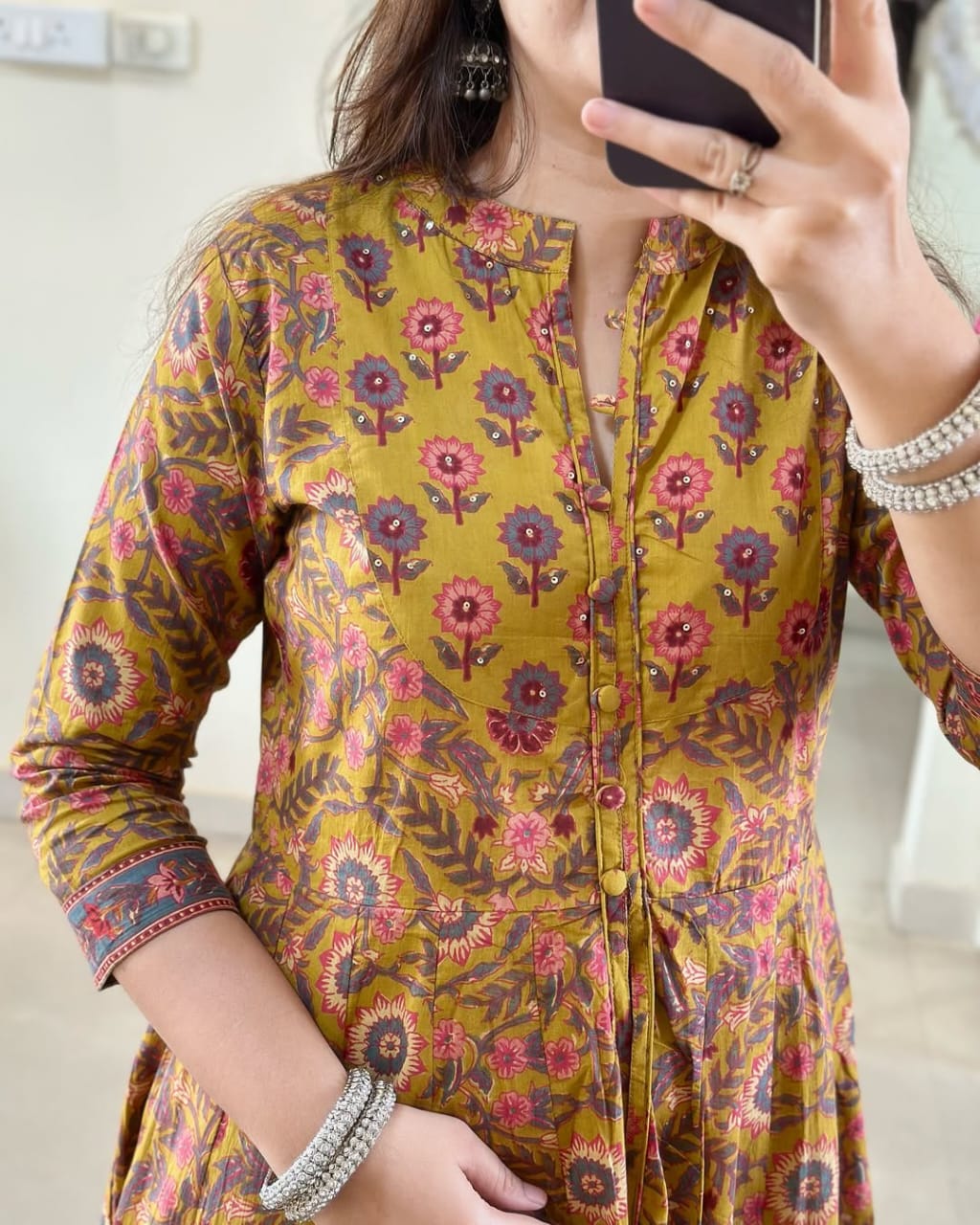 COTTON PRINT HAND WORK ANARKALI KURTI PANT MALMAL DUPATTA ARRIVAL