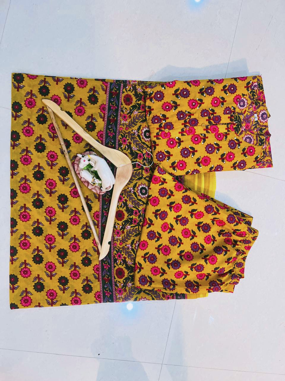 COTTON PRINT HAND WORK ANARKALI KURTI PANT MALMAL DUPATTA ARRIVAL
